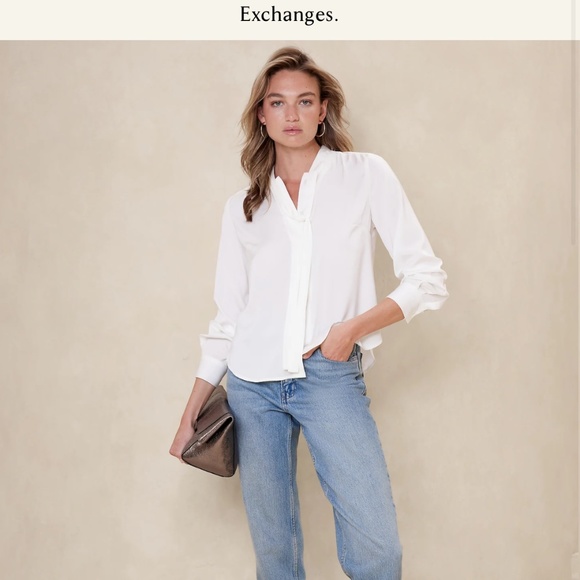 Banana Republic Factory Tie-Front Blouse size S - Picture 4 of 6